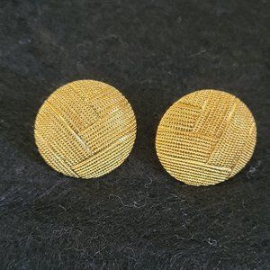 Monet vintage gold tone "Button" style earrings for pierced ears